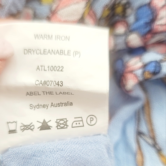 ABEL THE LABEL BLUE FLORAL FIT & FLARE JAASE BACKLESS HALTER MINI DRESS SZ SMALL - Picture 14 of 16